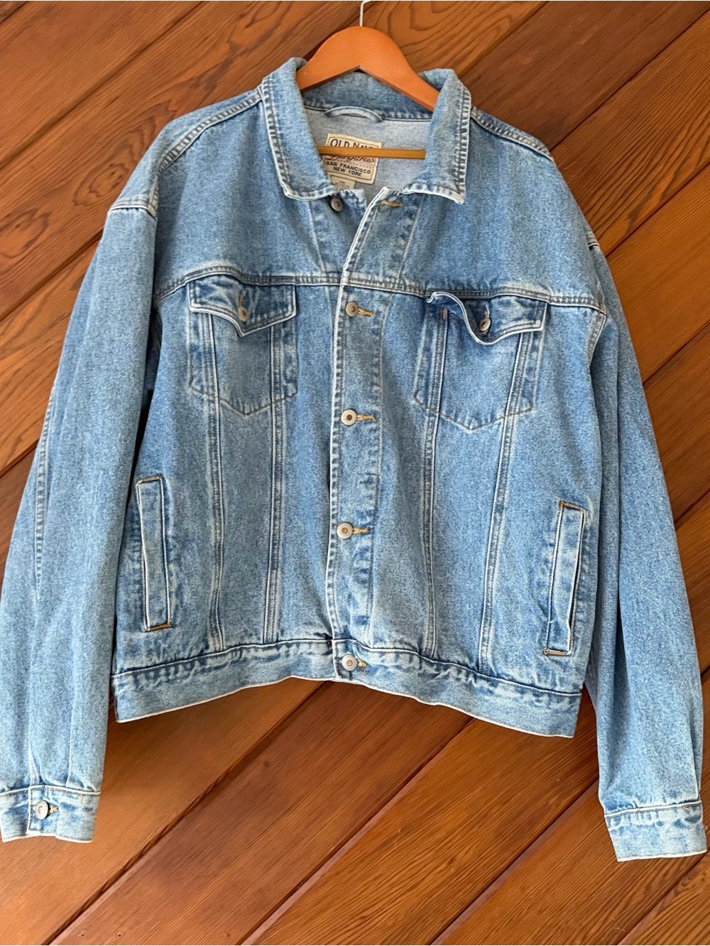 Vintage Old Navy Dungarees Denim Trucker Jacket XXL Light Wash 90s